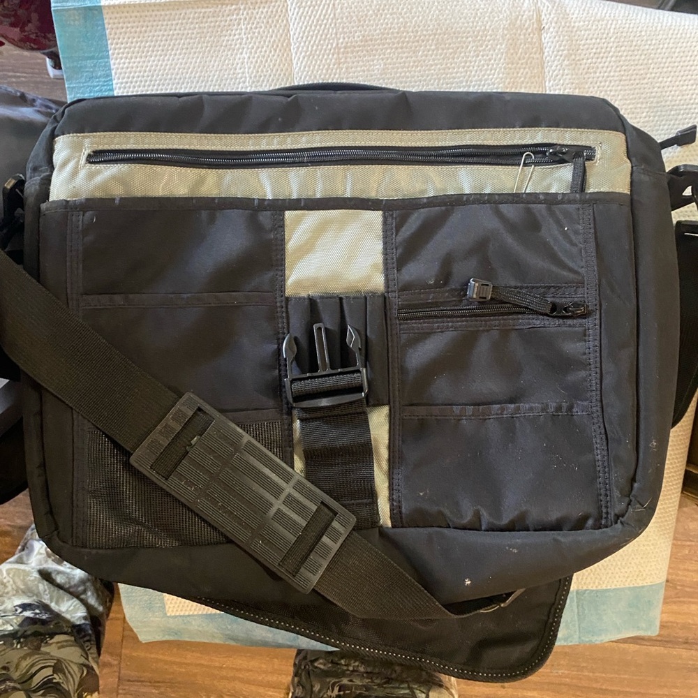 Black and Gray Men's laptop and messenger Bag